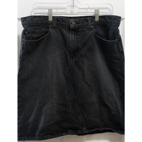 Ralph Lauren Dresses & Skirts - Vintage Ralph Lauren Denim Caldwell Skirt Sz 12 Black Y2K Grunge Preppy Retro